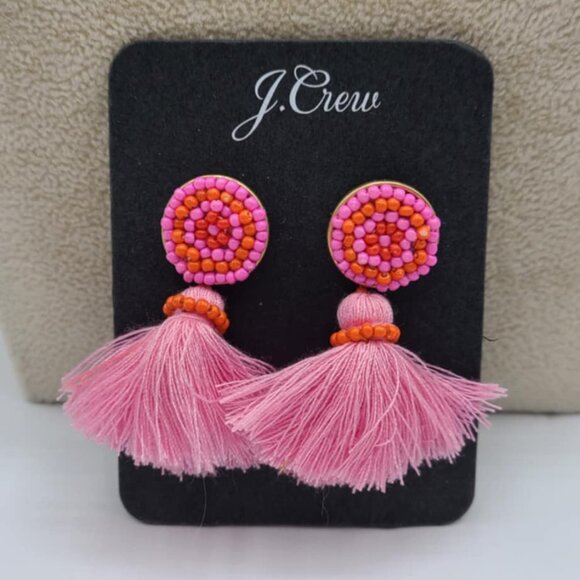 J Crew Beaded Tassel Earrings NWT!  NEW!  BOHO! - Picture 5 of 5